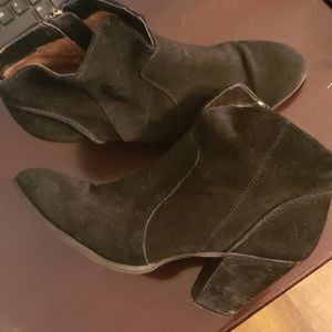 Deep Black Suede Ankle Boot size 10